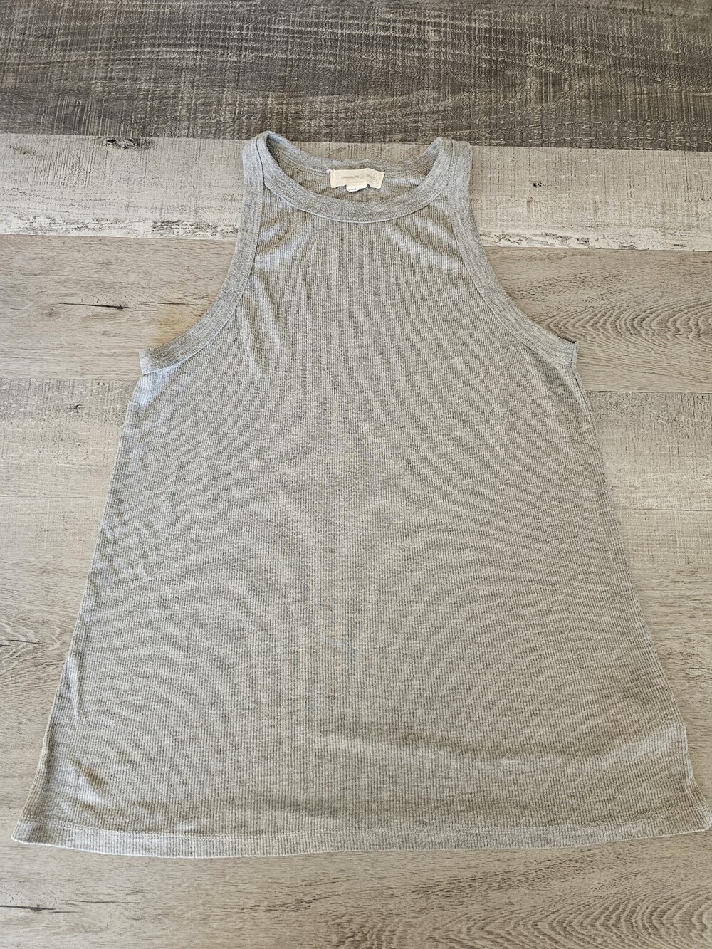 Treasure & Bond Top Blouse Size Large L Sleeveless Gray Tank Ribbed